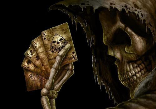 Dark Grim Reaper Creepy Cards Horror Skeletons Games